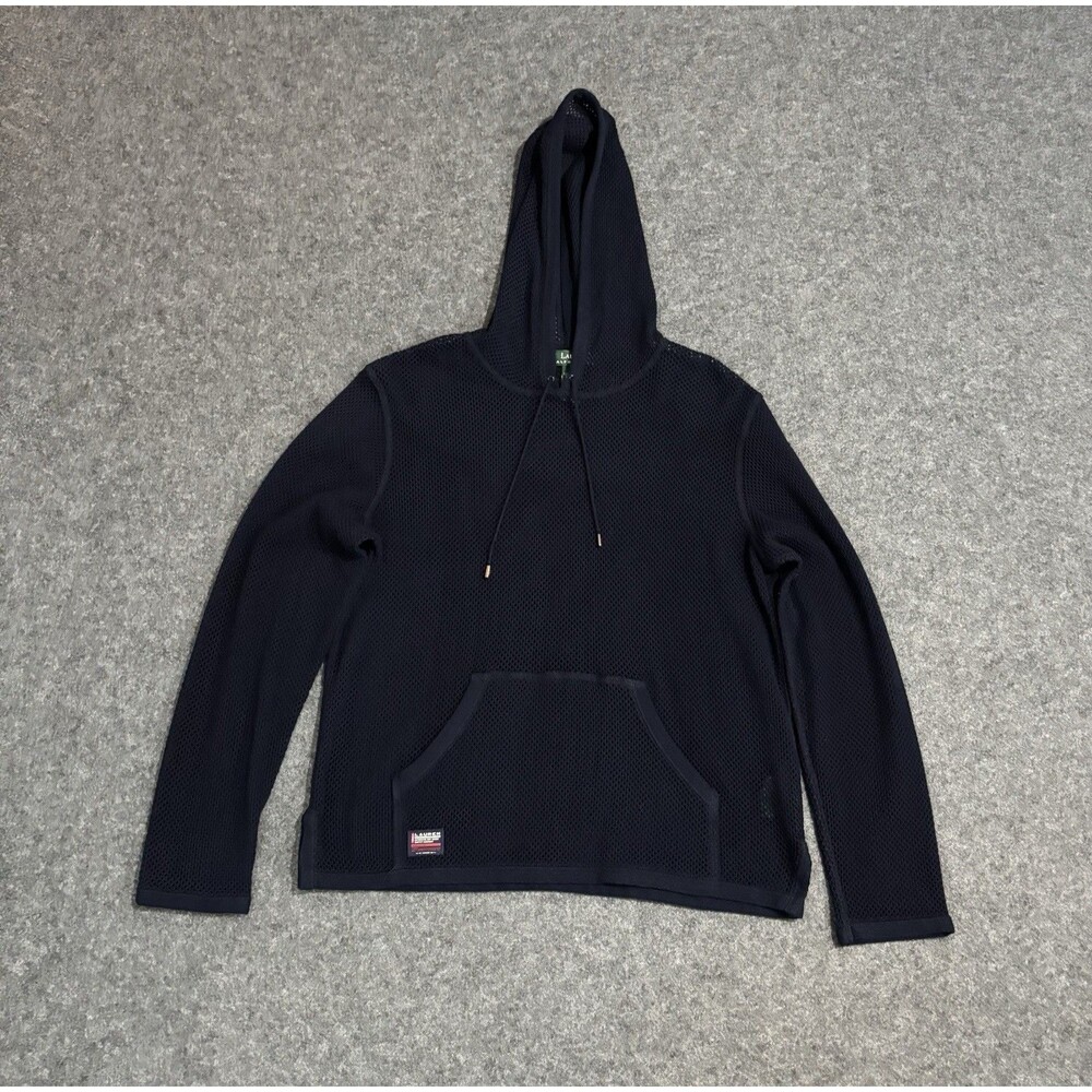 Lauren Ralph Lauren Hoodie Women’s Size Medium Navy Blue Cotton Mesh